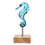 Art glass sculpture, 'Blue Seahorse' - Art Glass Seahorse Sculpture from El Salvador (image 2c) thumbail