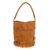 Suede handle handbag, 'Bohemian Ginger' - Fringed Suede Handle Handbag in Ginger from El Salvador