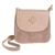 Leather and suede sling, 'Subtle Cross' - Leather and Suede Sling in Taupe from El Salvador