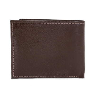 Leather wallet, 'Chestnut Convenience' - Handmade Leather Wallet in Chestnut from El Salvador
