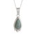Jade pendant necklace, 'Subtle Drop' - Teardrop Apple Green Jade Pendant Necklace from Guatemala thumbail