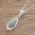 Jade pendant necklace, 'Subtle Drop' - Teardrop Apple Green Jade Pendant Necklace from Guatemala (image 2b) thumbail
