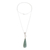 Jade pendant necklace, 'Apple Green Jungle Dewdrop' - Apple Green Teardrop Jade Pendant Necklace from Guatemala