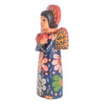 Wood statuette, 'Angel Love' - Hand-Carved Wood Angel Statuette from Guatemala