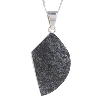Jade pendant necklace, 'Mayan Ax in Black' - Blade-Shaped Jade Pendant Necklace from Guatemala