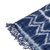 Rayon scarf, 'Diamond Essence in Denim' - Handwoven Diamond Pattern Rayon Scarf in Denim