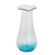 Handblown recycled glass vase, 'Glistening Sea' - Handblown Recycled Glass Vase with Blue Accent