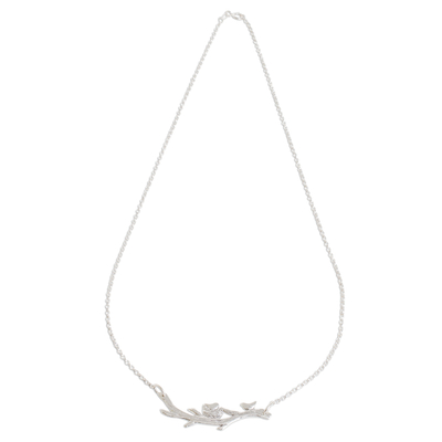 Collar colgante de plata esterlina - Collar moderno con colgante de árbol de plata esterlina de Costa Rica