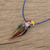Handblown glass pendant necklace, 'Beautiful Macaw' - Handblown Glass Macaw Pendant Necklace from Costa Rica (image 2b) thumbail