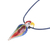 Handblown glass pendant necklace, 'Beautiful Macaw' - Handblown Glass Macaw Pendant Necklace from Costa Rica (image 2d) thumbail