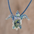Art glass pendant necklace, 'In the Lake' - Handblown Art Glass Turtle Pendant Necklace from Costa Rica (image 2) thumbail