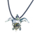 Art glass pendant necklace, 'In the Lake' - Handblown Art Glass Turtle Pendant Necklace from Costa Rica thumbail