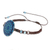Glass beaded macrame pendant bracelet, 'Blue Rivers' - Glass Beaded Macrame Pendant Bracelet in Blue (image 2b) thumbail