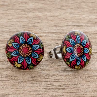 paper stud earrings