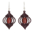 Agate dangle earrings, 'Red-Orange Eyes' - Red-Orange Agate with Hand-Knotted Cord Dangle Earrings
