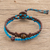 Tiger's eye braided bracelet, 'Walk of Color' - Tiger's Eye Bracelet with Brown and Blue Braided Cord