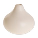 Ceramic vase, 'Droplet Harmony in Ivory' - Drop-Shaped Ceramic Vase in Ivory from Guatemala
