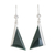 Jade dangle earrings, 'Triangular in Dark Green' - Dark Green Triangular Jade Dangle Earrings from Guatemala thumbail