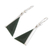 Jade dangle earrings, 'Triangular in Dark Green' - Dark Green Triangular Jade Dangle Earrings from Guatemala (image 2c) thumbail