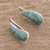 Jade climber earrings, 'Apple Green Guatemalan Drops' - Drop-Shaped Apple Green Jade Climber Earrings from Guatemala (image 2b) thumbail