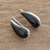 Jade climber earrings, 'Black Guatemalan Drops' - Drop-Shaped Black Jade Climber Earrings from Guatemala (image 2b) thumbail