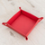 Leather catchall, 'Home Style in Crimson' - Handmade Leather Catchall in Crimson from El Salvador