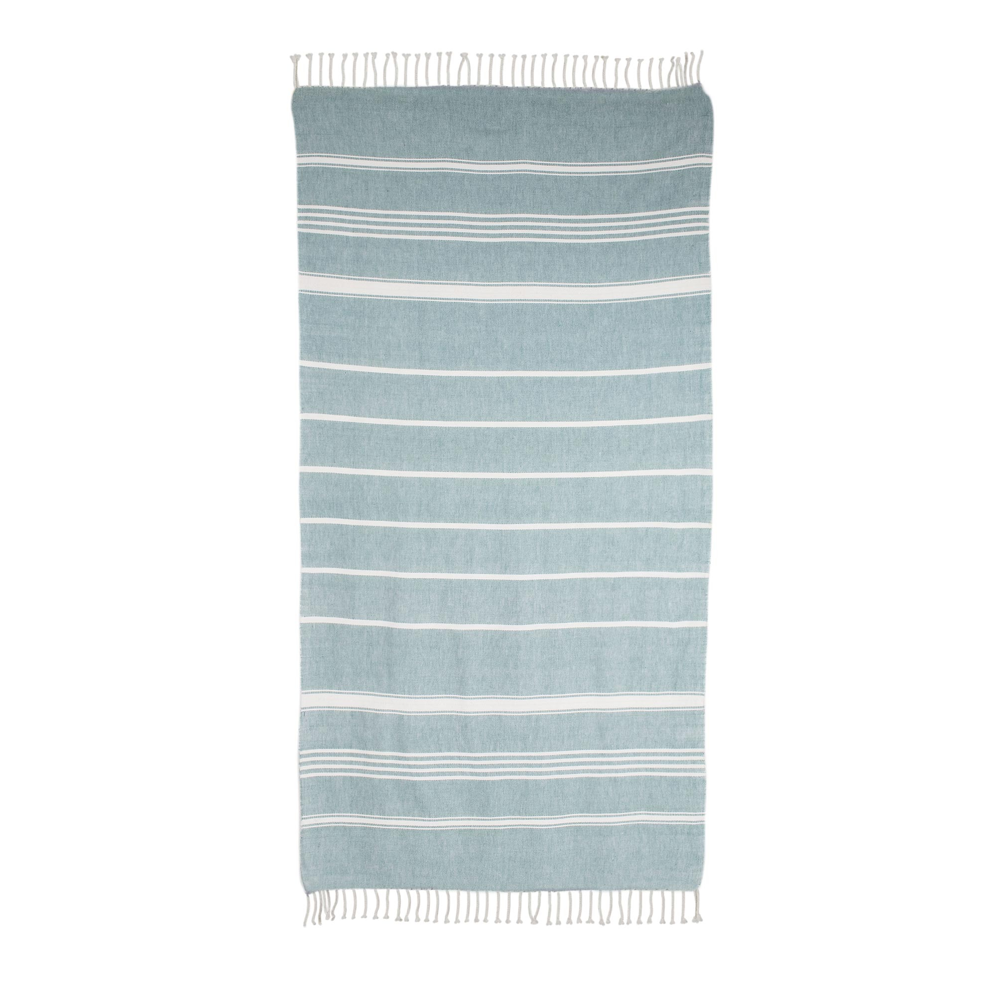 teal striped towels