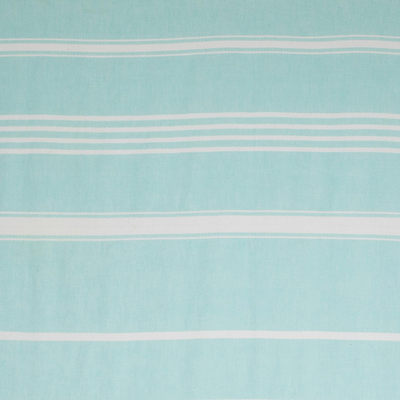 Cotton beach towel, 'Sweet Relaxation in Mint' - Striped Cotton Beach Towel in Mint from Guatemala