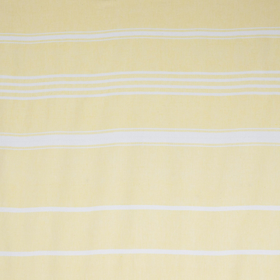Cotton beach towel, 'Sweet Relaxation in Buttercup' - Striped Cotton Beach Towel in Buttercup from Guatemala