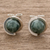 Jade stud earrings, 'Green Magic Silhouette' - Modern Jade Stud Earrings in Dark Green from Guatemala