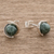 Jade stud earrings, 'Green Magic Silhouette' - Modern Jade Stud Earrings in Dark Green from Guatemala (image 2b) thumbail