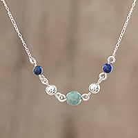 Featured review for Jade and lapis lazuli pendant necklace, Subtle Combination