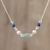 Collar colgante de jade y lapislázuli, 'Combinación sutil' - Collar colgante redondo de jade y lapislázuli de Guatemala