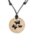 Halskette mit Anhänger aus Kokosnussschale und Lavastein - Halskette mit Schmetterlingsanhänger aus Kokosnussschale und Lavastein