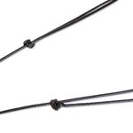 Coconut shell and lava stone pendant necklace, 'Have Love' - Love-Themed Coconut Shell and Lava Stone Pendant Necklace