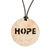 Collar colgante de cáscara de coco y piedra de lava, 'Have Hope' - Collar colgante de cáscara de coco y piedra de lava con temática de esperanza