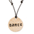 Coconut shell and lava stone pendant necklace, 'Have Grace' - Grace-Themed Coconut Shell and Lava Stone Pendant Necklace