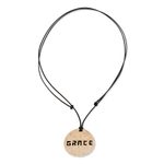 Coconut shell and lava stone pendant necklace, 'Have Grace' - Grace-Themed Coconut Shell and Lava Stone Pendant Necklace