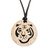 Coconut shell and lava stone pendant necklace, 'Tiger Face' - Coconut Shell and Lava Stone Tiger Pendant Necklace