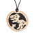 Coconut shell and lava stone pendant necklace, 'Allosaurus' - Coconut Shell and Lava Stone Allosaurus Pendant Necklace