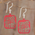 Ohrhänger aus recyceltem Holz - Ohrringe aus recyceltem Holz mit Maya-Motiv in Rot