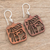 Recycled wood dangle earrings, 'Mayan Essence in Brown' - Mayan-Themed Recycled Wood Dangle Earrings in Brown