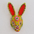 Wood mask, 'Floral Rabbit in Yellow' - Wood Floral Rabbit Mask in Yellow from Guatemala