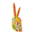 Wood mask, 'Floral Rabbit in Yellow' - Wood Floral Rabbit Mask in Yellow from Guatemala (image 2b) thumbail