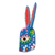 Wood mask, 'Floral Rabbit in Blue' - Wood Floral Rabbit Mask in Blue from Guatemala (image 2c) thumbail