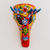Wood mask, 'Floral Deer in Yellow' - Floral Wood Deer Mask in Yellow from Guatemala (image 2) thumbail
