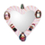 Cotton wall mirror, 'Quitapenas Heart' - Heart-Shaped Cotton Wall Mirror with Worry Dolls (image 2a) thumbail