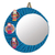 Cotton wall mirror, 'Quitapenas Moon' - Crescent-Shaped Cotton Wall Mirror with Worry Dolls thumbail