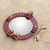 Cotton wall mirror, 'Quitapenas Reflection' - Circular Cotton Wall Mirror with Worry Dolls from Guatemala (image 2b) thumbail