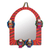 Cotton wall mirror, 'Quitapenas Arch' - Arch-Shaped Cotton Wall Mirror with Worry Dolls thumbail